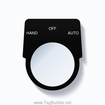 30mm Ring Tag – HAND OFF AUTO, White on Black