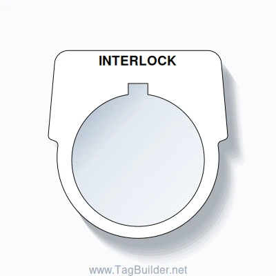 30mm Ring Tag – INTERLOCK, Single-Line Harmony 9001K, Allen-Bradley Compatible, Black on White