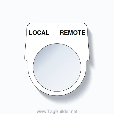 30mm Ring Tag – LOCAL REMOTE, Two-Line Harmony 9001K, Black on White