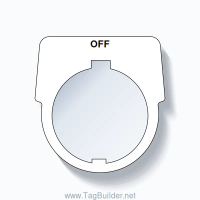 30mm Ring Tag – OFF, Single-Line Harmony 9001K, Schneider Electric Compatible, Black on White