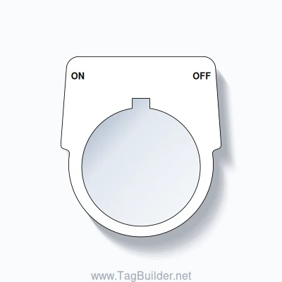 30mm Ring Tag – ON OFF, Two-Line Harmony 9001K, Allen-Bradley Compatible, Black on White