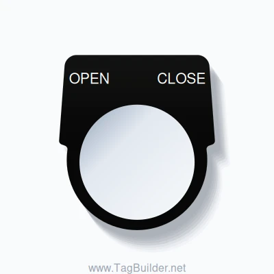 30mm Ring Tag – OPEN CLOSE, White on Black