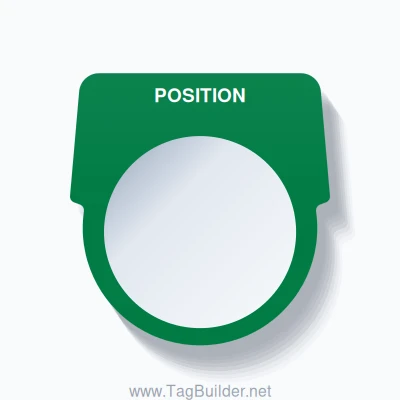 30mm Ring Tag – POSITION, Single-Line Harmony 9001K, White on Green