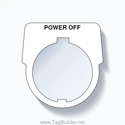 30mm Ring Tag – POWER OFF, Single-Line Harmony 9001K, Schneider Electric Compatible, Black on White