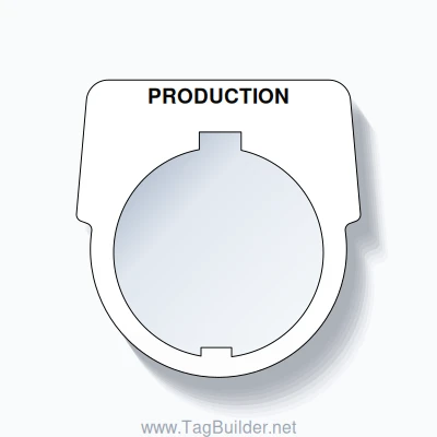 30mm Ring Tag – PRODUCTION, Single-Line Harmony 9001K, Schneider Electric Compatible, Black on White