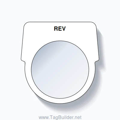 30mm Ring Tag – REV, Single-Line Harmony 9001K, Black on White