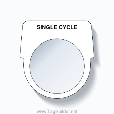 30mm Ring Tag – SINGLE CYCLE, Single-Line Harmony 9001K, Black on White