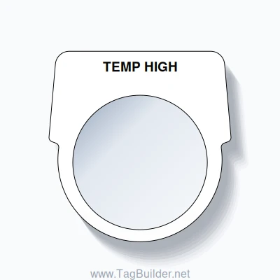 30mm Ring Tag – TEMP HIGH, Single-Line Harmony 9001K, Black on White