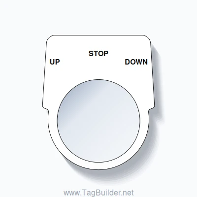 30mm Ring Tag – UP STOP DOWN, Three-Line Harmony 9001K, Black on White