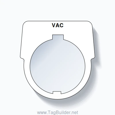30mm Ring Tag – VAC, Single-Line Harmony 9001K, Schneider Electric Compatible, Black on White