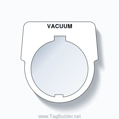 30mm Ring Tag – VACUUM, Single-Line Harmony 9001K, Schneider Electric Compatible, Black on White