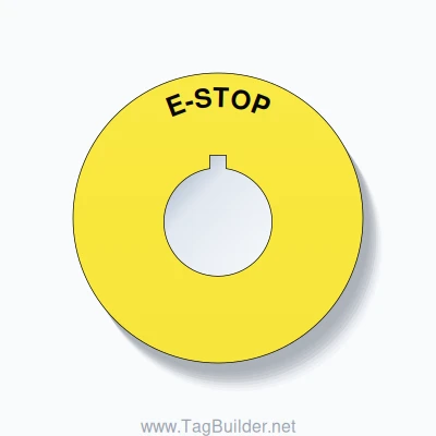 E-STOP Arc Circle 60mm - 22mm Rockwell Yellow