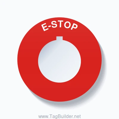 E-STOP Arc Circle 60mm - 30mm Rockwell Red
