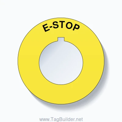 E-STOP Arc Circle 60mm - 30mm Rockwell Yellow