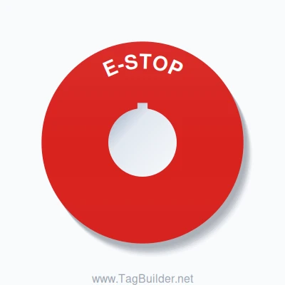 E-STOP Arc Circle 90mm - 30mm Rockwell Red