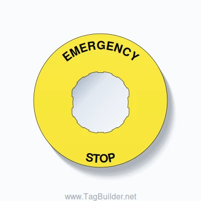 EMERGENCY STOP Arc Circle 60mm - 22mm Schneider Yellow