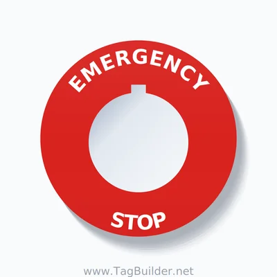 EMERGENCY STOP Arc Circle 60mm - 30mm Rockwell Red thumbnail
