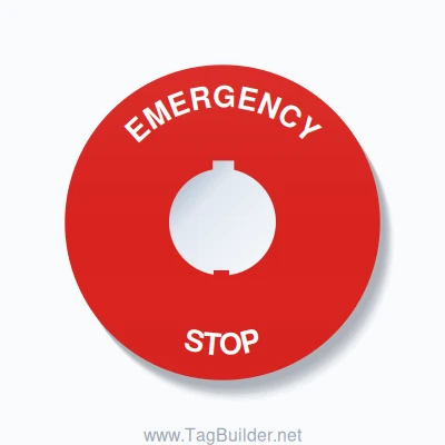 EMERGENCY STOP Arc Circle 90mm - 30mm Schneider Red