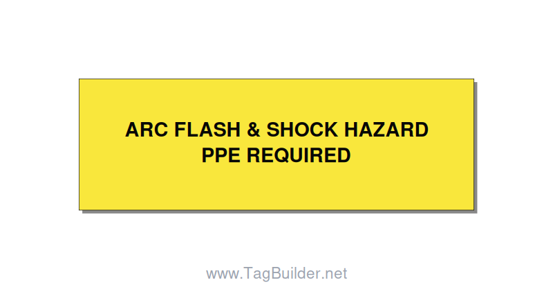 3.0x1.0" Arc Flash Safety Label - ARC FLASH & SHOCK HAZARD , Black/Yellow, Adhes