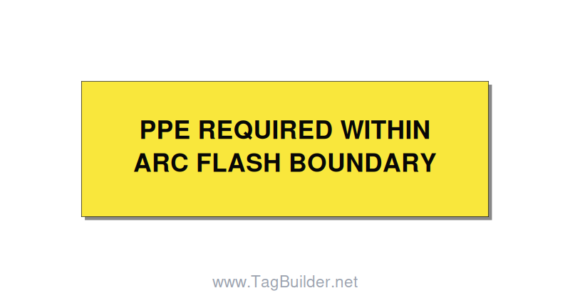 3.0x1.0" Arc Flash Safety Label - PPE REQUIRED WITHIN ARC F, Black/Yellow, Adhes