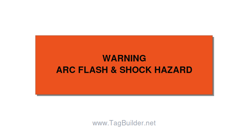 3.0x1.0" Arc Flash Safety Label - WARNING ARC FLASH & SHOCK, Black/Orange, Holes