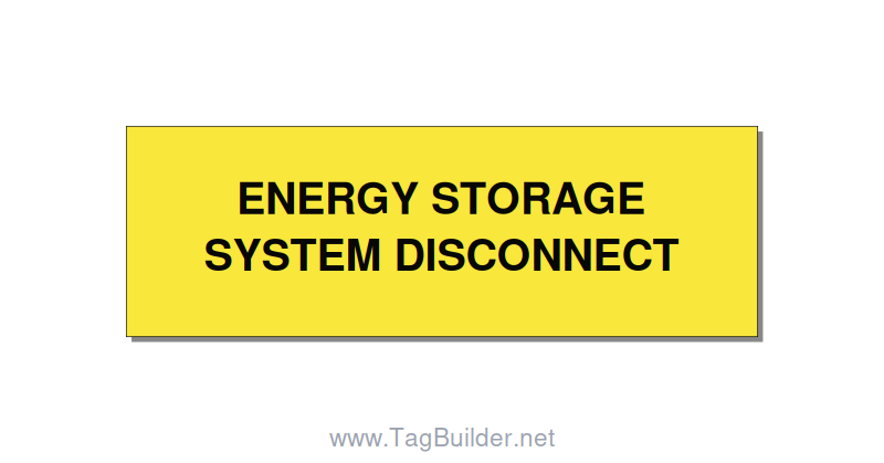 3.0x1.0" Disconnect Switch Label - ENERGY STORAGE SYSTEM DIS, Black/Yellow, Hole