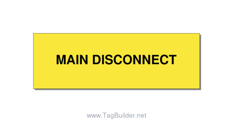 3.0x1.0" Disconnect Switch Label - MAIN DISCONNECT, Black/Yellow, Holes