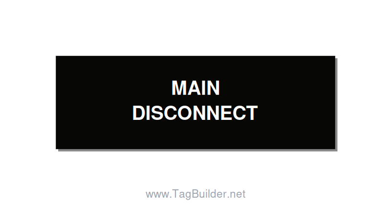 3.0x1.0" Disconnect Switch Label - MAIN DISCONNECT, White/Black, Holes