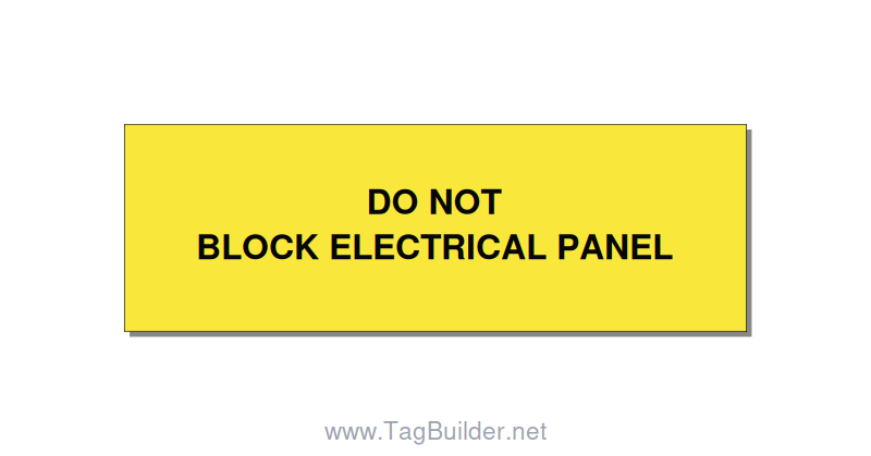 3.0x1.0" Electrical Safety Label - DO NOT BLOCK ELECTRICAL P, Black/Yellow, Adhe