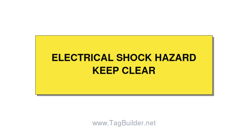 3.0x1.0" Electrical Safety Label - ELECTRICAL SHOCK HAZARD K, Black/Yellow, Adhe