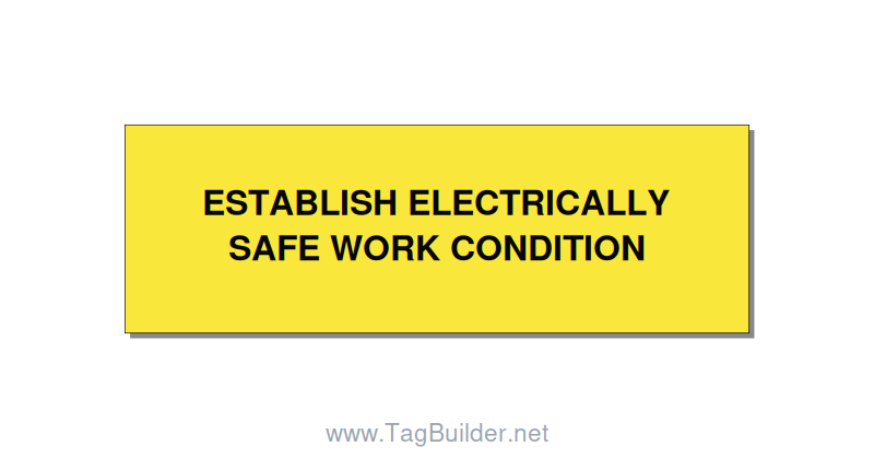 3.0x1.0" Electrical Safety Label - ESTABLISH ELECTRICALLY SA, Black/Yellow, Adhe
