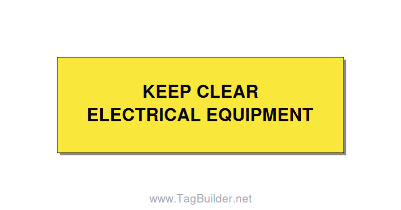3.0x1.0" Electrical Safety Label - KEEP CLEAR ELECTRICAL EQU, Black/Yellow, Hole
