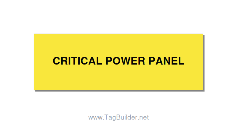 3.0x1.0" Panel Identification Label - CRITICAL POWER PANEL, Black/Yellow, Adhesi