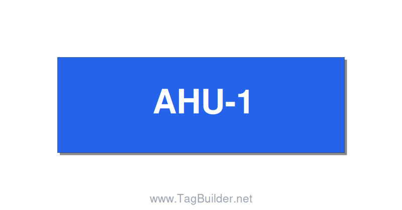 3.0x1.0" Safety Label - AHU-1, White/Blue, Adhesive