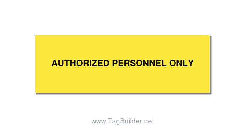 3.0x1.0" Safety Label - AUTHORIZED PERSONNEL ONLY, Black/Yellow, Adhesive