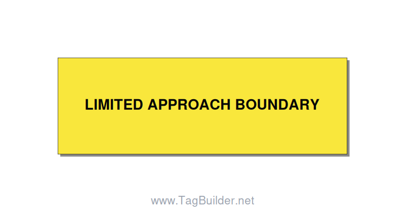 3.0x1.0" Safety Label - LIMITED APPROACH BOUNDARY, Black/Yellow, Holes