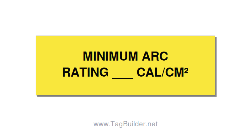 3.0x1.0" Safety Label - MINIMUM ARC RATING ___ CA, Black/Yellow, Holes