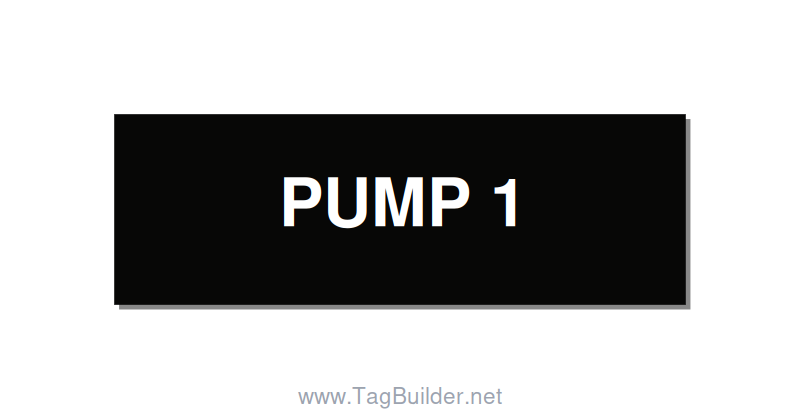 3.0x1.0" Safety Label - PUMP 1, White/Black, Adhesive