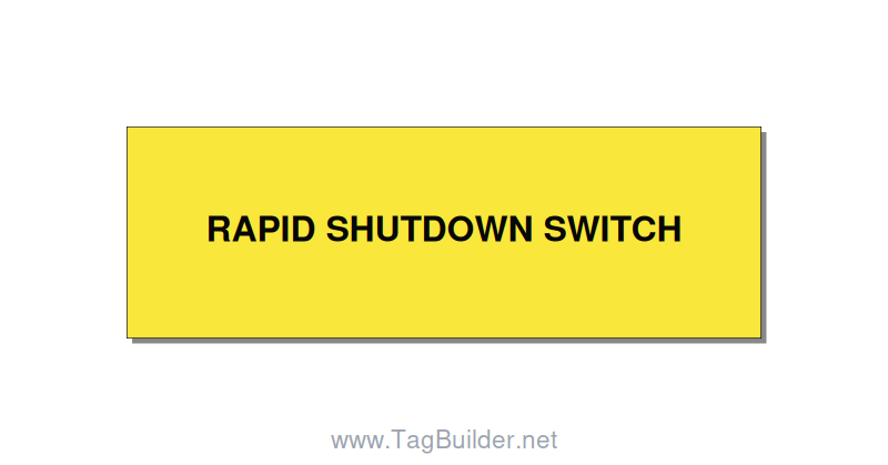 3.0x1.0" Safety Label - RAPID SHUTDOWN SWITCH, Black/Yellow, Holes