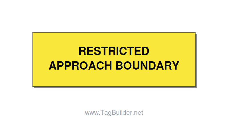 3.0x1.0" Safety Label - RESTRICTED APPROACH BOUND, Black/Yellow, Adhesive