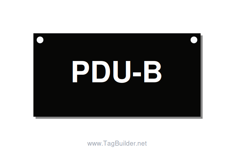 3.0x1.5" Safety Label - PDU-B, White/Black, Holes