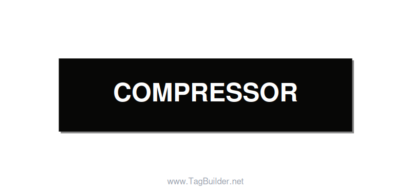4.0x1.0" Safety Label - COMPRESSOR, White/Black, Holes