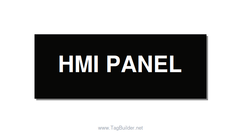 4.0x1.5" Panel Identification Label - HMI PANEL, White/Black, Adhesive