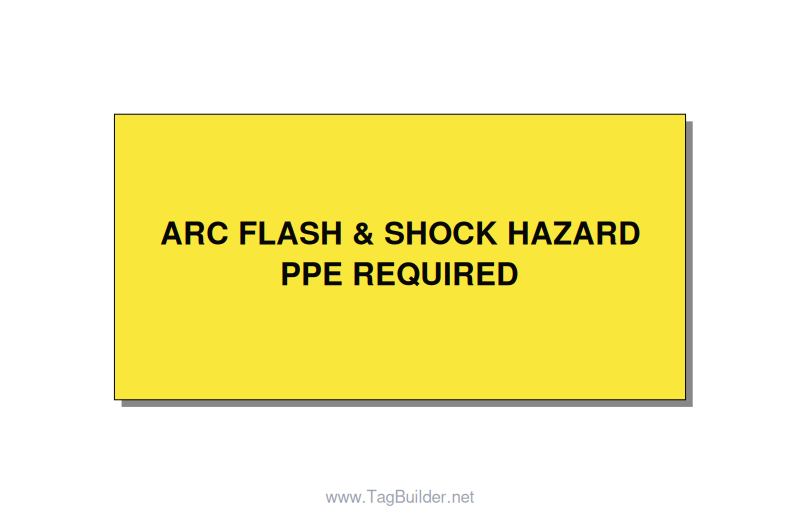 4.0x2.0" Arc Flash Safety Label - ARC FLASH & SHOCK HAZARD , Black/Yellow, Adhes