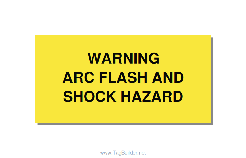 4.0x2.0" Arc Flash Safety Label - WARNING ARC FLASH AND SHO, Black/Yellow, Adhes