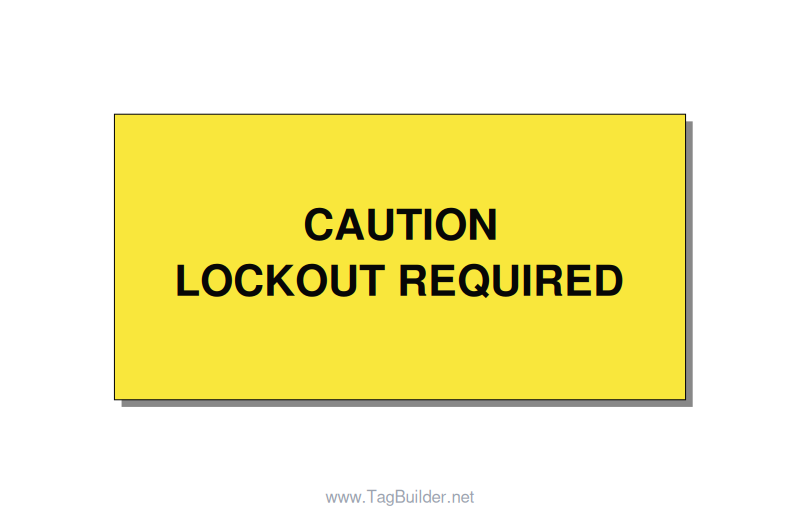 4.0x2.0" Caution Safety Label - CAUTION LOCKOUT REQUIRED, Black/Yellow, Adhesive