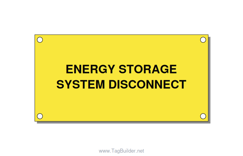 4.0x2.0" Disconnect Switch Label - ENERGY STORAGE SYSTEM DIS, Black/Yellow, Hole