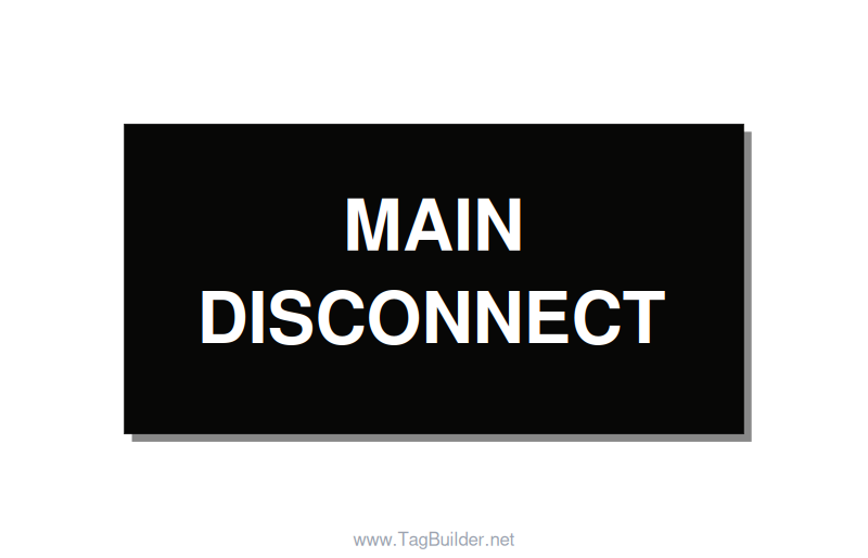 4.0x2.0" Disconnect Switch Label - MAIN DISCONNECT, White/Black, Adhesive