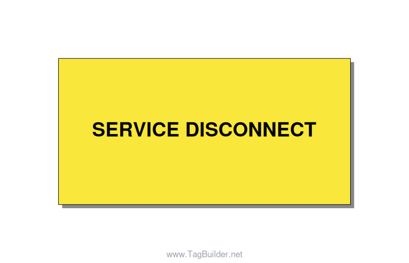 4.0x2.0" Disconnect Switch Label - SERVICE DISCONNECT, Black/Yellow, Adhesive