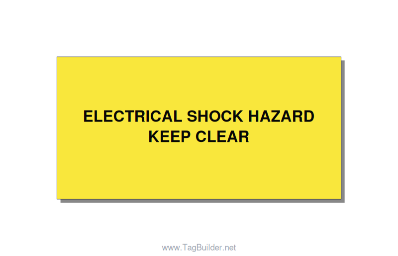 4.0x2.0" Electrical Safety Label - ELECTRICAL SHOCK HAZARD K, Black/Yellow, Adhe